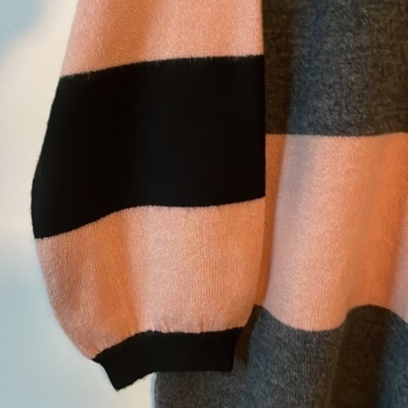 Andree by Unit Canal Ride Stripe Pink Gray Small Long Sleeve Mini Sweater Dress - Picture 5 of 13